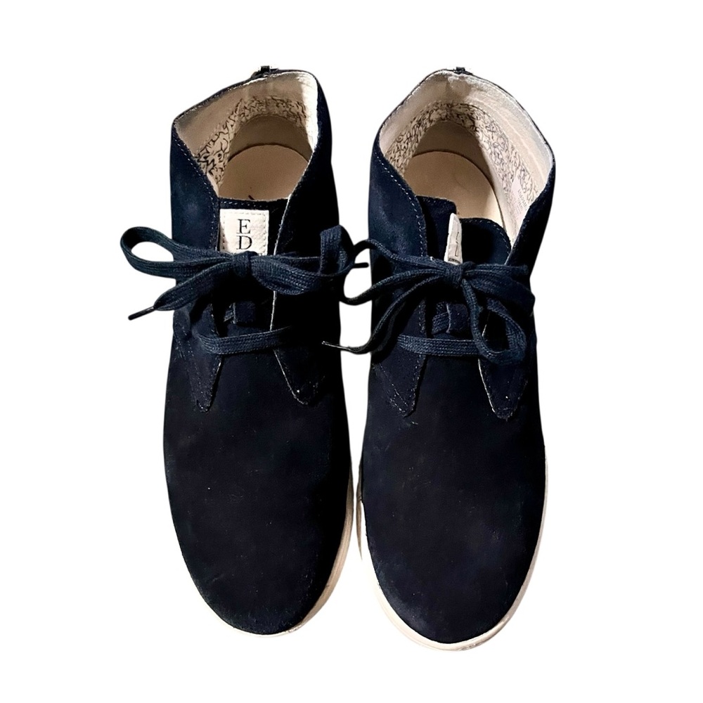 Ellen Degeneres Anapamu Navy Blue Suede Boots Size 10 Women’s